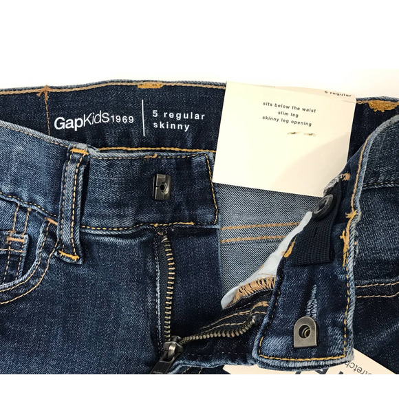 Gap Kids Girl's Medium Wash Distressed Skinny Jeans Size 5 - Picture 5 of 7